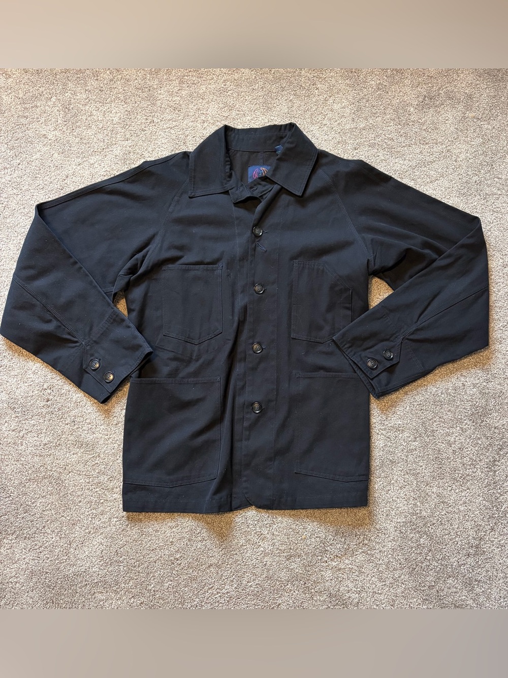 John Lennon Black Cotton Chore Coat Utility Workwear Jacket Men’s Large